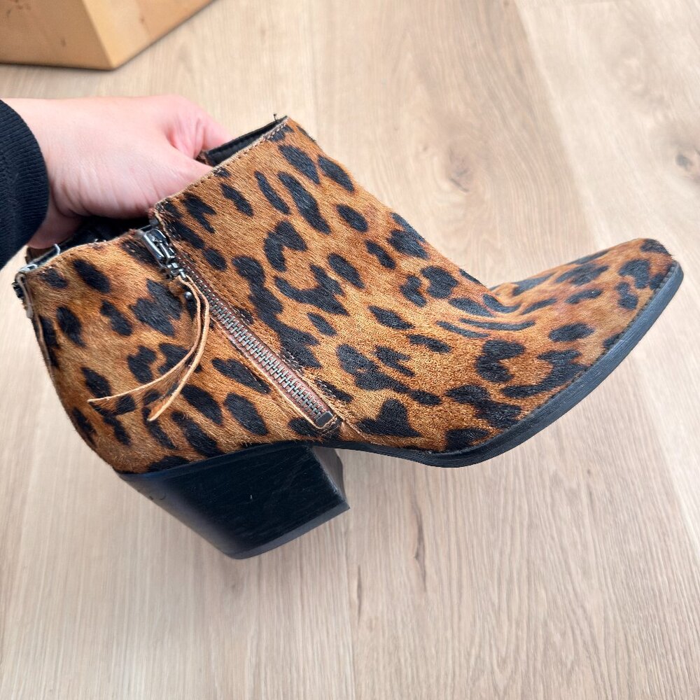 Sam Edelman Walden Leopard Print Dyed Calf Hair Booties